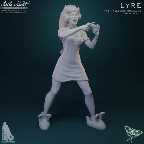 Lyre of The Hallowed Highways | 75mm | PreSupported by Bella Nacht Minis