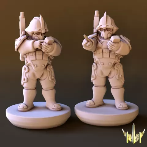 Space Conscript Infantry Pose 07 by Triple Spire Workshop