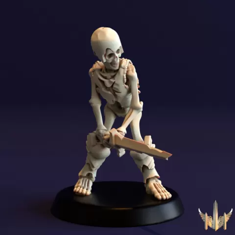 Skeleton Grunt Sword Pose 05 by Triple Spire Workshop