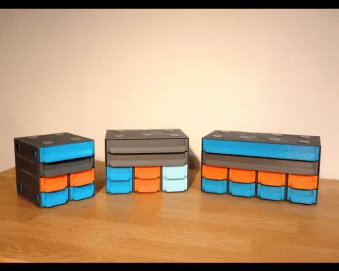 Assemblable drawer blocks 4 levels Mixed (Kit)