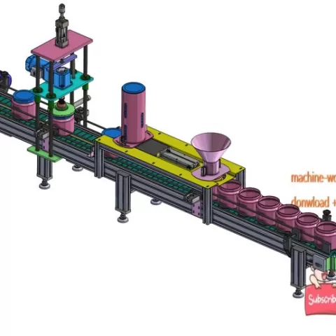 industrial 3D model sample bottle packing machine