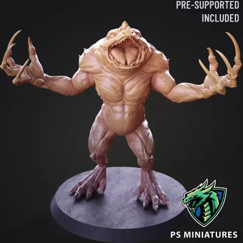 Red Slaad Lizardman - Pose 2 by PSMiniatures