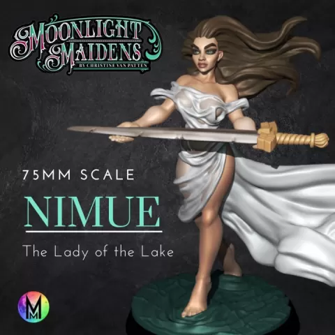 Nimue- Lady of the Lake 75mm by Moonlight Minis- Christine Van Patten