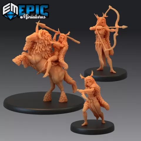 Wood Mask Tribe Set / Female Forest Warrior / Woodland Encounter by Epic-Miniatures