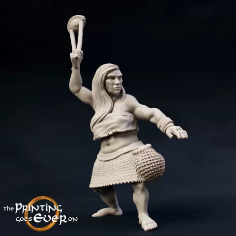 Woodwose with Slingshot - Presupported by The Printing Goes Ever On