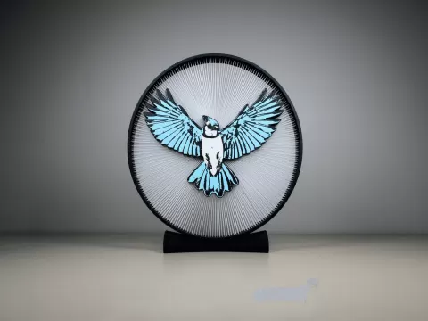 Blue Jay Bird String Art