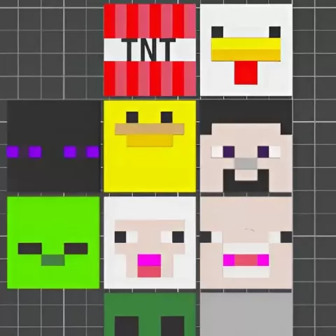 Minecraft Character Magnet Set - CAT CUS