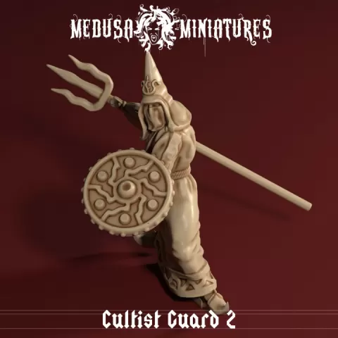 Cult of the Cobra - Cultist Guard 2 – Trident and Shield Pose by Medusa Miniatures