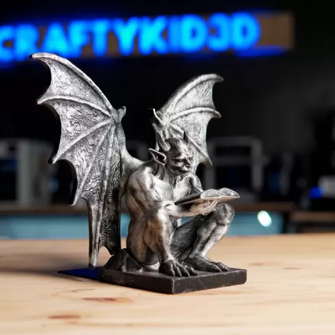 Gargoyle Reading Bookend by CraftyKid3D