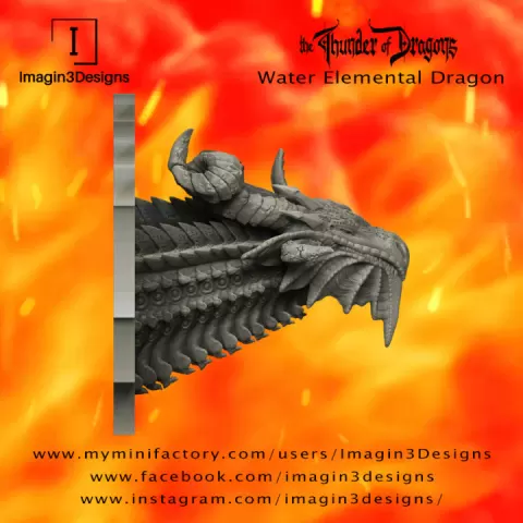 PRE-SUPPORTED Gilk'shendiz -The Tears of Ataxia- The Water Elemental Dragon by Imagin3Designs