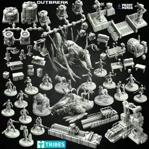 Outbreak in an Evil Lab! - Escape the infected monsters & contain the fungal outbreak! by Print Minis