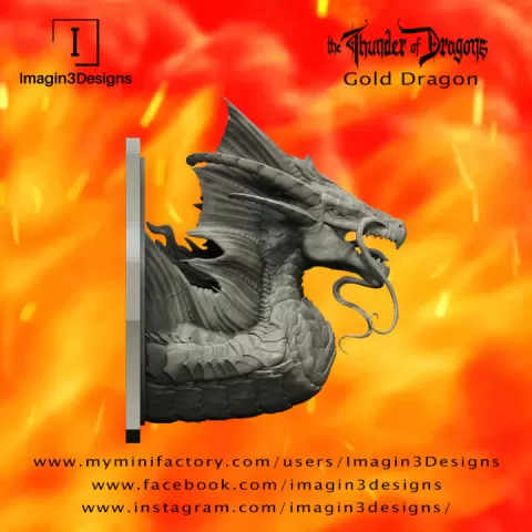PRE-SUPPORTED Voshaz'imagog -Bringer of the Golden Dawn- The Gold Dragon by Imagin3Designs