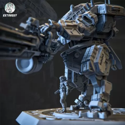 A Man and His Robot 75mm 3D Printble
