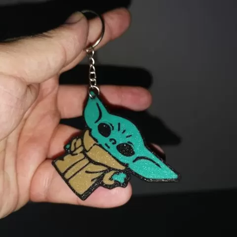 Multicolor Grogu keychain