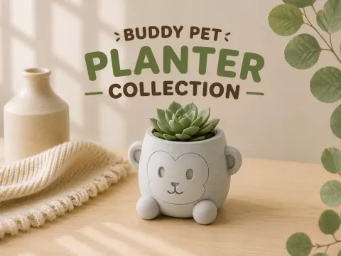 Buddy Pet Collection– Planter & Pen Holder| Monkey