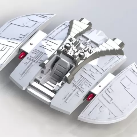 2x Scale Cylon Raider to fit the 3.75" Action figures from the original series by Mike Milner