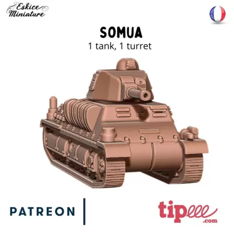 Somua - French army WW2 - 28mm for wargame by Eskice Miniature - Aron