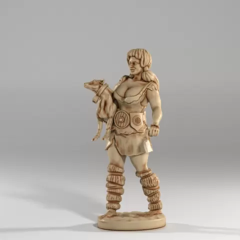 Hill Giant - Hill Billy Mama Holding Cow – Fantasy Giantess Miniature for Tabletop Gaming by Medusa Miniatures