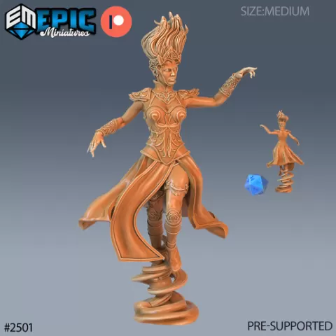 Wind Genasi Female Flying ‧ DnD Miniature ‧ Tabletop Miniatures ‧ Gaming Monster ‧ 3D Model ‧ RPG ‧ DnDminis ‧ STL FILÊ