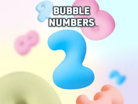 Bubble numbers wall art
