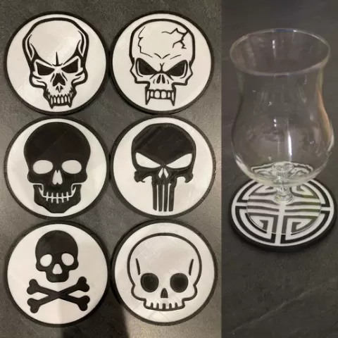 6 Coaster Skull 1