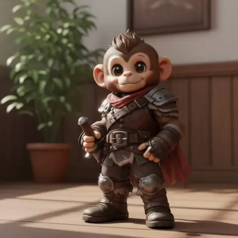 Cute Monkey Warrior - Nightmoon