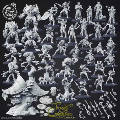 Forest Creatures (Pre-Supported) (Set) by Cast n Play