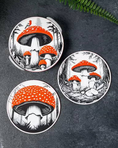Forest Mushroom Coasters