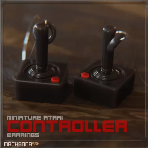 Miniature Atari Controller Earrings