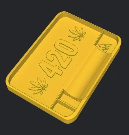 WEED TRAY GRINDERKING ...WEED TRAY 180X130X20 MM. ROLLING TRAY. EASY PRINT PRINTING WITHOUT SUPPORTS READY TO PRINT