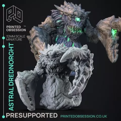 Astral Dreadnorght - Monsters of the Multiverse - PRESUPPORTED - Illustrated and Stats - 32mm scale