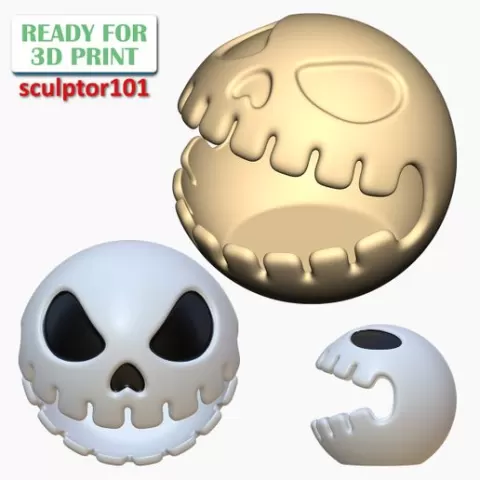 Skull Gadget Box 3D Sculpting Printable Model