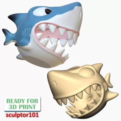 Shark Gadget Box 3D Sculpting Printable Model