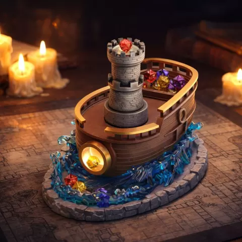 Viking Boat Dice Tower by Studio Tridimen