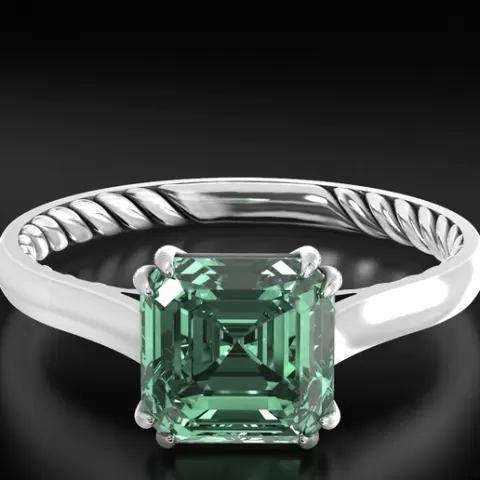 Diamond and emerald engagement ring 645