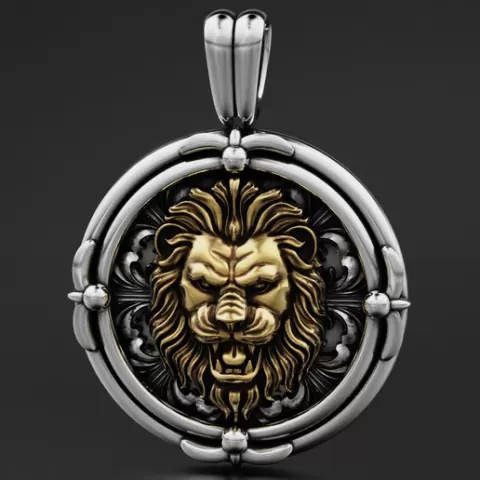 An ancient lions pendant with patterns 643