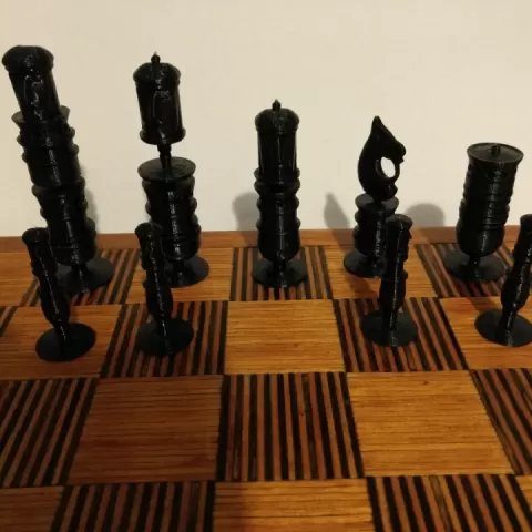 Mexican Pulpit Faces Chess Set by David