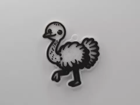 Cute Ostrich Keychain