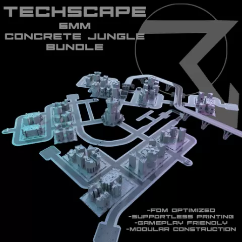 TECHSCAPE - 6mm - Concrete Jungle (Hexless Battletech Terrain)