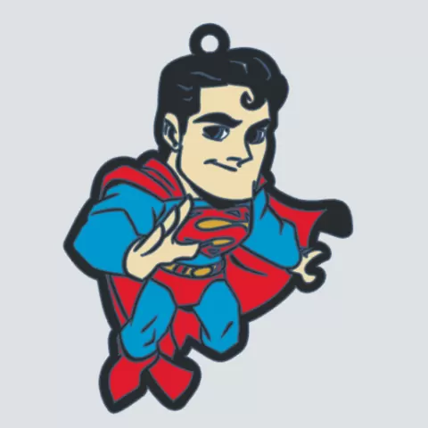 Superman keychain, chibi.