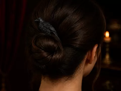 Raven Hair Fork - Bird Hair Pin for Gothic Hairstyles - Decorartor