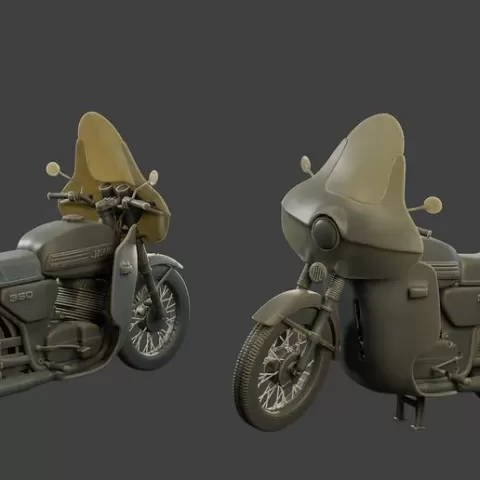 CzechSlovak Communist Police JAWA 350 Motorbike