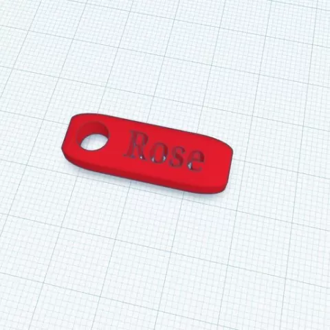 Keyring with name - Rose