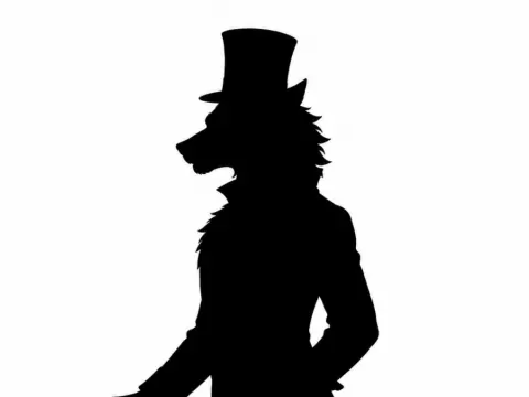 Victorian Werewolf silhouette Lamp -