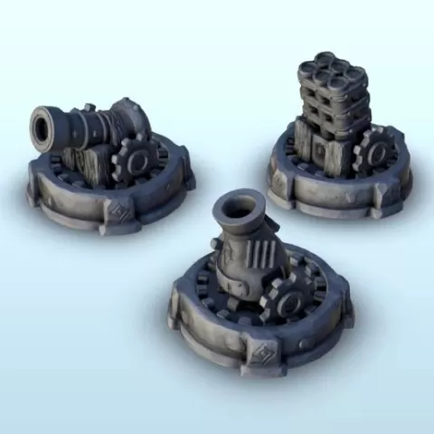 Set of medieval turrets - Fantasy Magic Feudal Old Archaic Saga 28mm 15mm