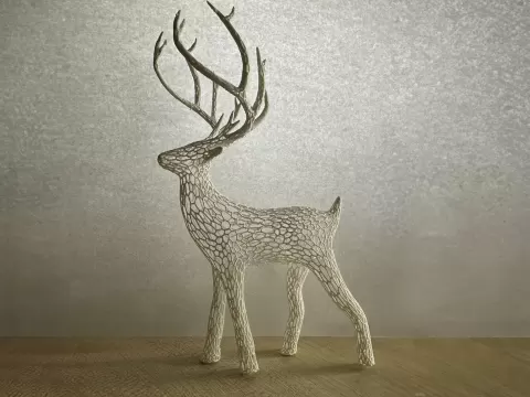 Voronoi Holiday Christmas Deer