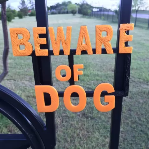 Beware of Dog Sign for Wrought Iron Fence by Brent Rager