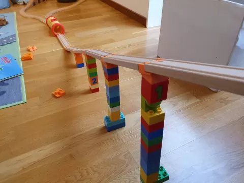 Wooden train (Brio, IKEA...) to Duplo adapters (minimal material design)