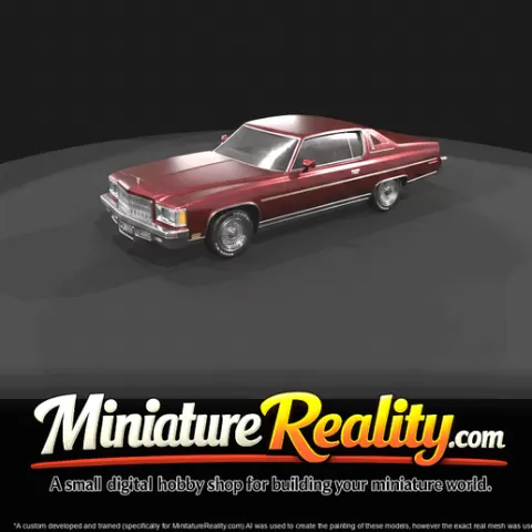 1976 Chevrolet* Caprice lowrider (1970s) — full custom stance, pink paint, side profile - HO 1:87 Master STL (print at