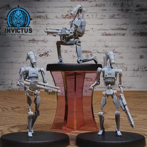 Roger Droid Set / Battle Robot / Space Cyber Mech / Galactic Automaton / Alien Infantry Machine / Cosmic Star Army / Steel Wars Construct / Cyberpunk Warrior Control Mechanism / Trooper Light Attack / Steampunk Technology / Steam Society Encounter by